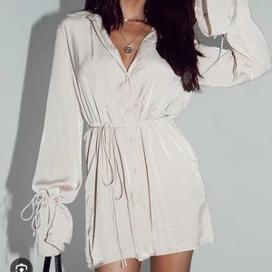 princess polly forbidden mini dress beige brand new with tags